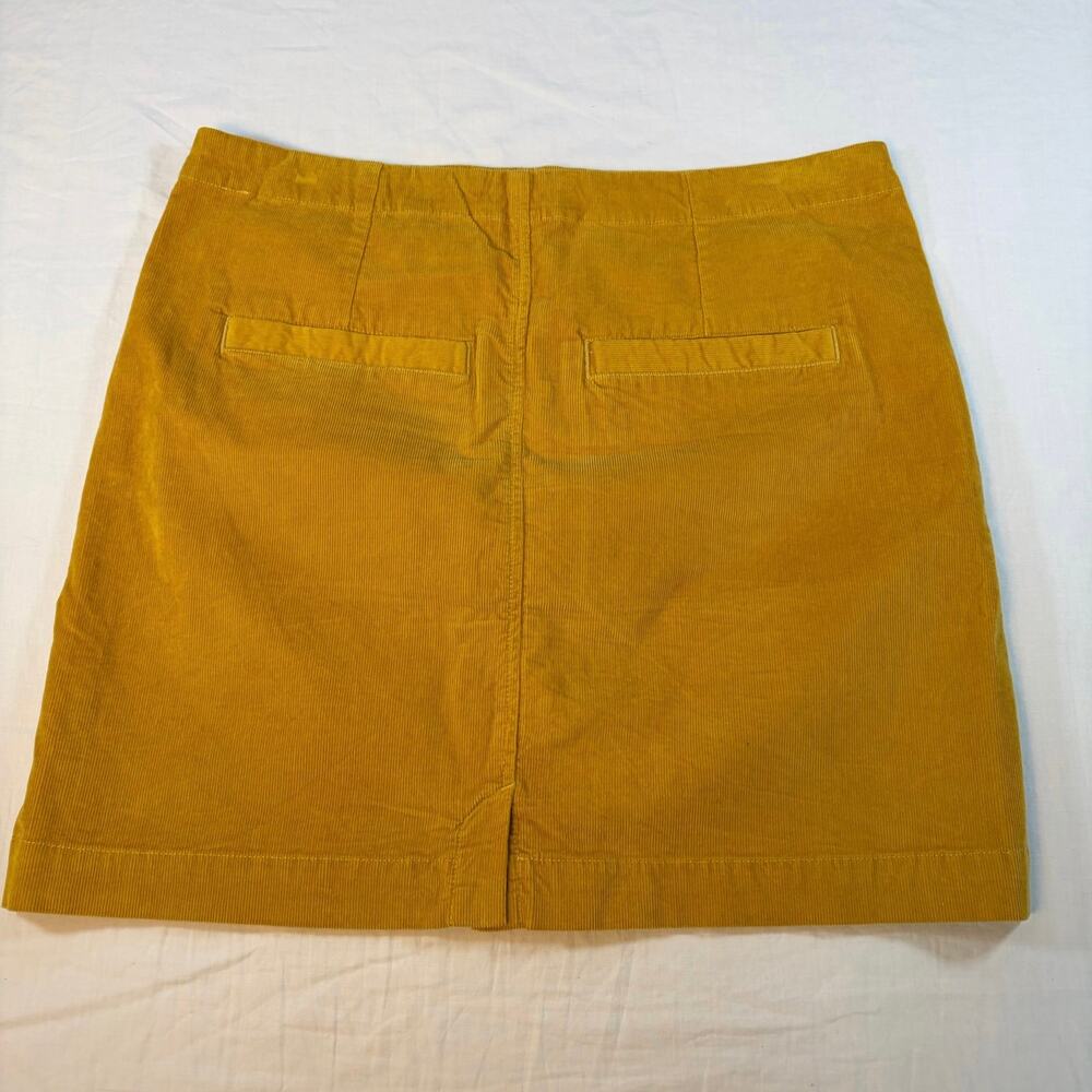 Toad & Co womens mustard corduroy button up skirt. Size 6. academic, preppy - Picture 5 of 5